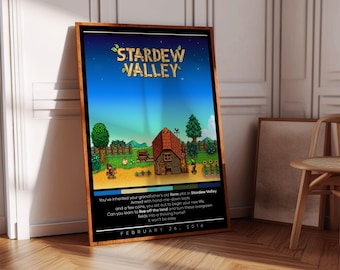 Stardew Valley Poster Print | Gaming Poster | 3 Colors | Gaming Decor | Video Game Poster | Gaming Gift | Video Game Print | Gaming Cover