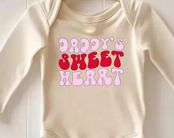 Daddy's Sweetheart Organic Cotton Baby Onesie - Valentine's Day Outfit