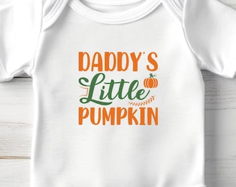 Daddy's Little Pumpkin Baby Bodysuit, Organic Cotton Infant Outfit, Fall Newborn Clothes