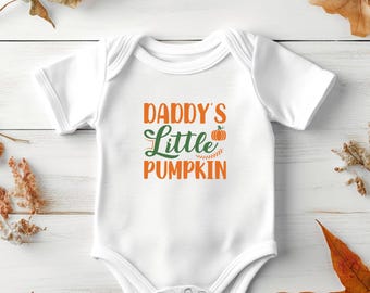 Fall-Themed Baby Onesie: Daddy's Little Pumpkin | Cute Newborn Outfit for Halloween & Thanksgiving