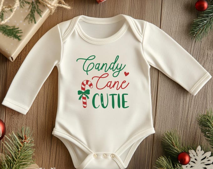 Infant Christmas Outfit, Christmas Onesie, Festive Onesie, My First Xmas Romper, Holiday & Baby Shower Gift, Long and Short Sleeve Bodysuit