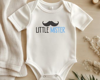 Little Mister Baby Onesie - Cute Bodysuit for Baby Shower or New Mom Gift