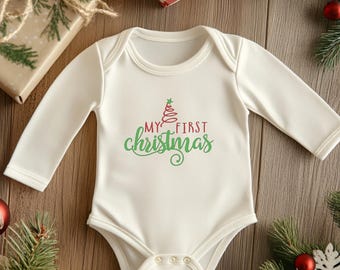 Festive Infant Christmas Onesie: Long & Short Sleeve Romper for Baby's First Holiday, Perfect Shower Gift