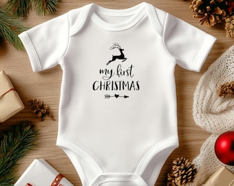 Festive Infant Christmas Onesie: Long/Short Sleeve Romper for Baby's First Holiday Season & Shower Gift