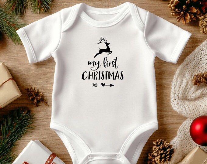 Festive Infant Christmas Onesie: Long/Short Sleeve Romper for Baby's First Holiday Season & Shower Gift