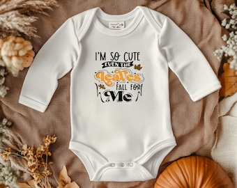 Thanksgiving Outfit, Organic Cotton Romper, Fall Baby Onesie, Autumn Gift New Moms