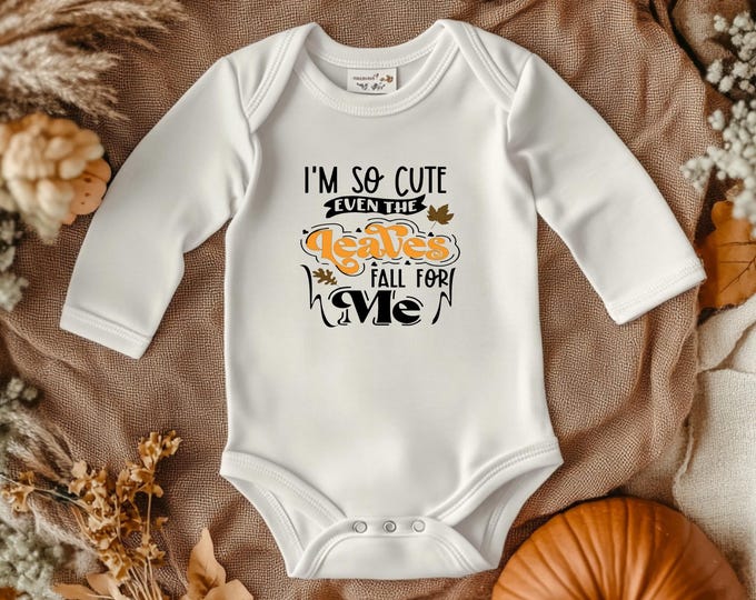 Thanksgiving Outfit, Organic Cotton Romper, Fall Baby Onesie, Autumn Gift New Moms