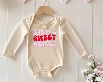 Daddy's Sweetheart Custom Baby Onesie, Adorable Valentine's Day Outfit for Baby's First Valentine & Baby Shower Gift