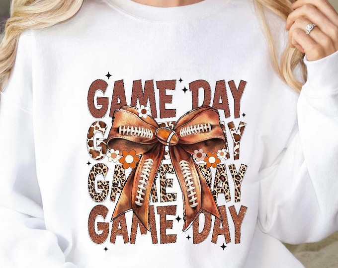 Football Coquette Bow Game Day Shirt, Gameday Mom Shirt,Tis the Football Season Shirt, Football Mom Sweatshirt, Sports Mama Gift