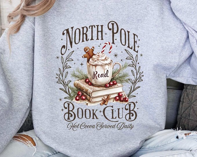 North Pole Book Club Shirt, Book Lover Gift, Bookish Christmas Shirt, Christmas Book Lover Shirt, Bookworm Christmas Shirt, Bookish Gift