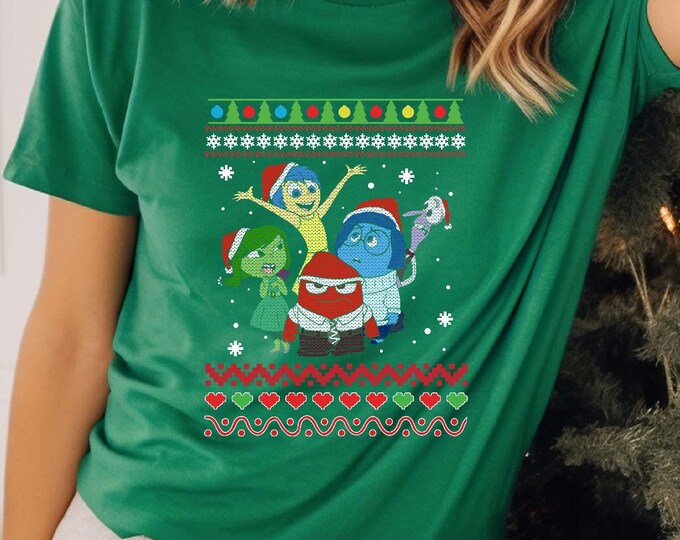 Inside Out All Emotions Christmas Shirt, Joy Sadness Anger Disgust Fear X-mas T-shirt, Disneyland Inside Out Sweatshirt, Pixar Christmas Tee
