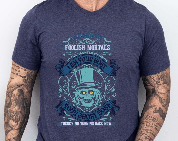 The Haunted Mansion Welcome Foolish Mortal Vintage Hitchhiking Ghosts Shirt, Disney Halloween Costume Tee, Not So Scary Halloween Party 2024