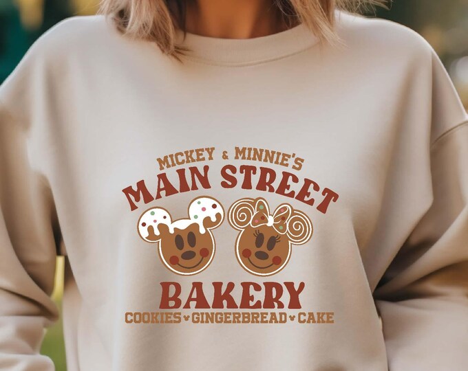 Mickey and Minnie Main Street Bakery Shirt, Disney Christmas Gingerbread Shirt, Disney Christmas Shirt, Disney Christmas Cookies Shirt