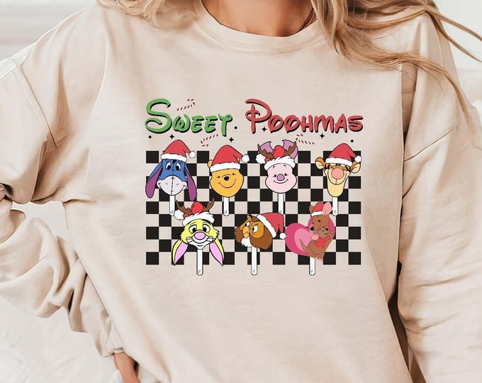 Sweet Poohmas T-shirt, Winnie the Pooh And Friends Christmas Sweatshirt, Disney Christmas Family Tee, Pooh Holiday Matching Hoodie