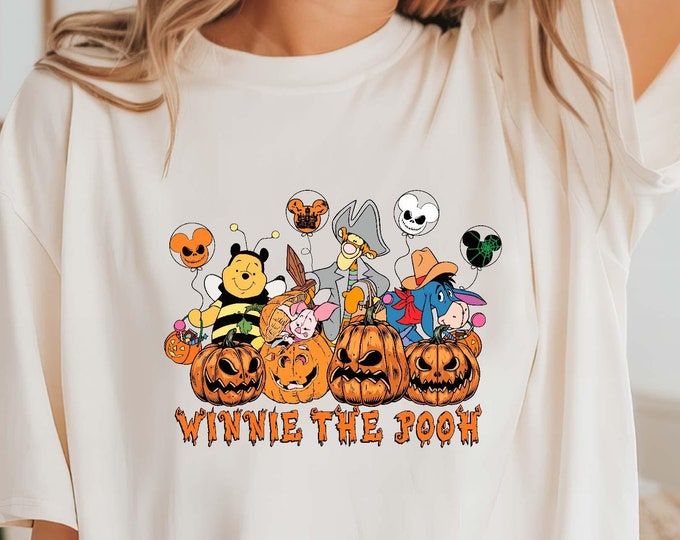 Disneyland Retro Pooh Ghost Halloween Shirt, Winnie The Pooh Halloween Shirt, Spooky Season Shirt, Pooh Shirt, Cute Fall Shirt