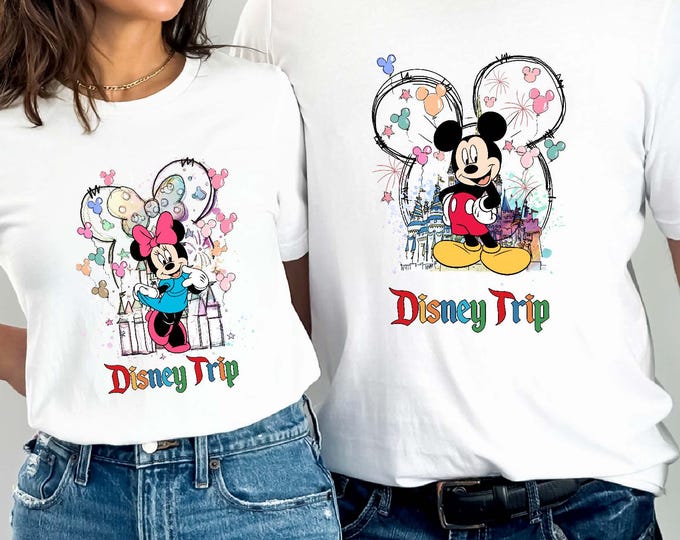 Mickey And Minnie Disney Trip 2025 Shirt, Comfort Colors® Disney Family Matching Shirt, Mickey And Friends Group Vacation Tee, Disney Gift