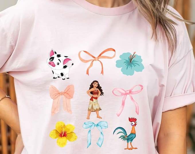 Disney Moana Shirt, Moana Disney Princess Shirt, Disney Girls Trip, Moana Coquette, Coquette Aesthetic, Coquette Princess Shirt,Pua Hei Hei