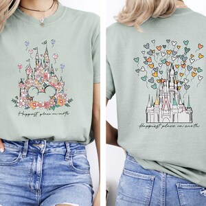 Happiest Place on Earth Shirt, Comfort Colors Disneyland Castle T-shirt, Women&#39;s Magical Castle Tee, Matching Disneyland Group Vacation Tees
