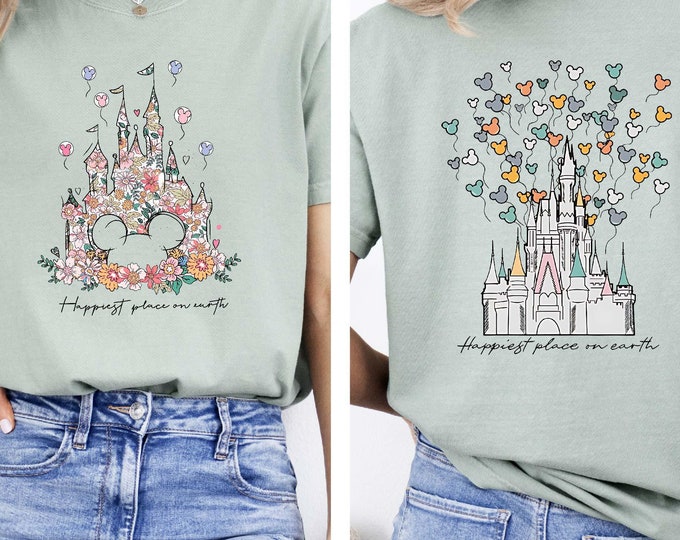 Happiest Place on Earth Shirt, Comfort Colors Disneyland Castle T-shirt, Women's Magical Castle Tee, Matching Disneyland Group Vacation Tees