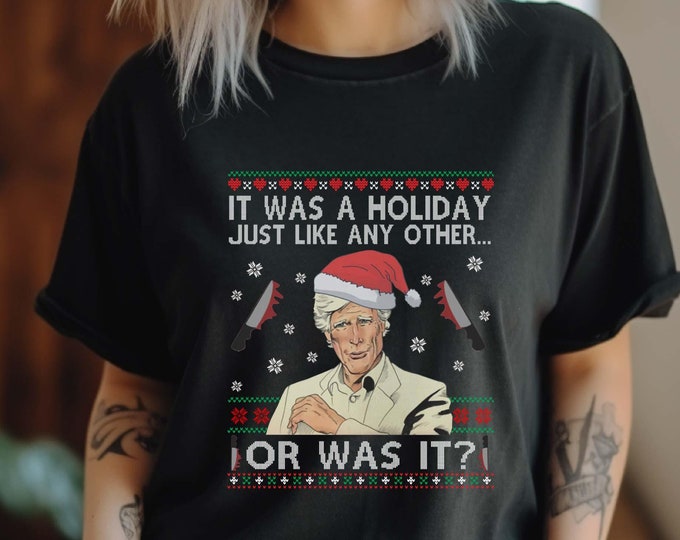 True Crime Ugly Christmas Party T-shirt, Keith Morrison Ugly Christmas Sweater, True Crime Christmas Crewneck, True Crime Sweatshirt