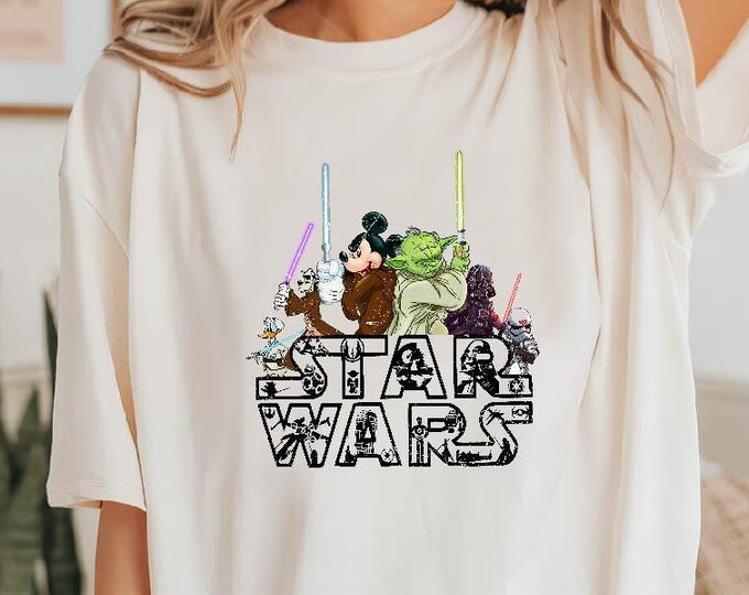 Retro Disney Mickey Star Wars Shirt, Star Wars Sweatshirt, Star Wars A New Hope Faded Shirt, Disneyworld Shirts, Disney Family Shirt