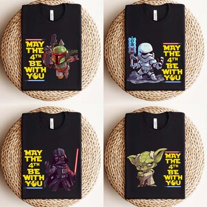 Star Wars Characters May The 4th Be With You Shirt, Comfort Colors Star Wars Matching Shirt, Star Wars Day Tee, Star Wars Squad Shirt