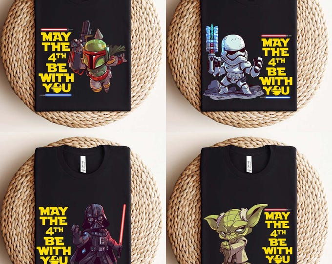 Star Wars Characters May The 4th Be With You Shirt, Comfort Colors Star Wars Matching Shirt, Star Wars Day Tee, Star Wars Squad Shirt