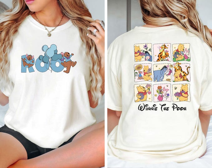 Roo Disney Shirt, Comfort Colors®, Mickey Balloon T-Shirt, Disneyland Family Vacation Tee, Pooh Matching Shirt, Adults, Kids
