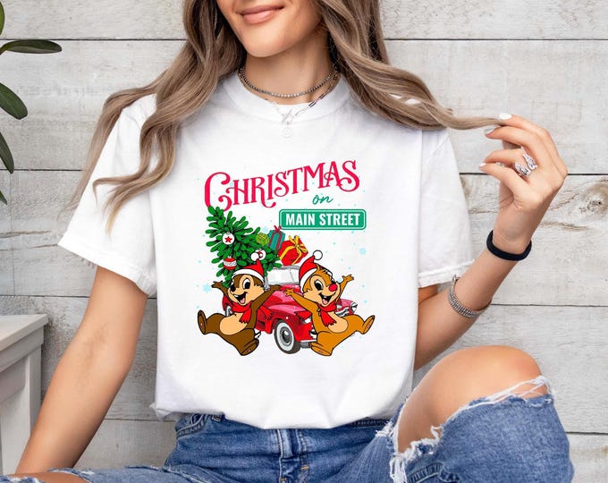 Chip & Dale Christmas Shirt, Christmas Disney Family Vacation Sweatshirt, Chipmunks Gifts, Christmas Tree Farm Double Trouble Disney Shirt