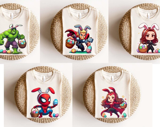 Easter Bunny Avengers T-shirt | Cute Superhero Bunny Tee | Comfort Colors Shirt | Funny Easter Gift for Kids & Adults | Marvel Easter Shirt