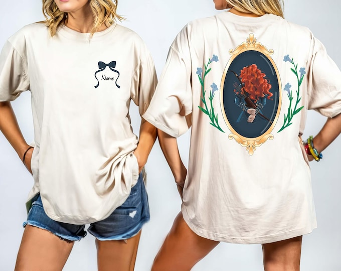 Custom Disney Merida Shirt, Comfort Colors® Watercolor Brave Coquette Mirror Shirt, Magical Kingdom Shirt, Disney Girls Trip Shirt