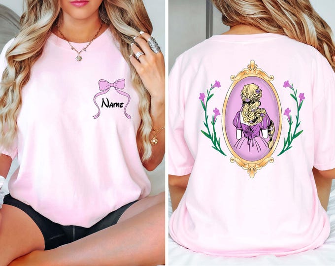 Vintage Custom Tangled Shirt, Comfort Colors® Princess Rapunzel Coquette Frame Shirt, Magical Kingdom Shirt, Rapunzel Birthday Shirt