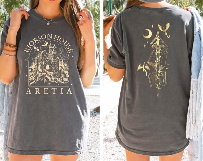 Xaden Riorson House Comfort Colors Shirt, Iron Flame Shirt, Dragon Rider 2-Sided Shirt, Violet Sorrengail, Bookish Gifts
