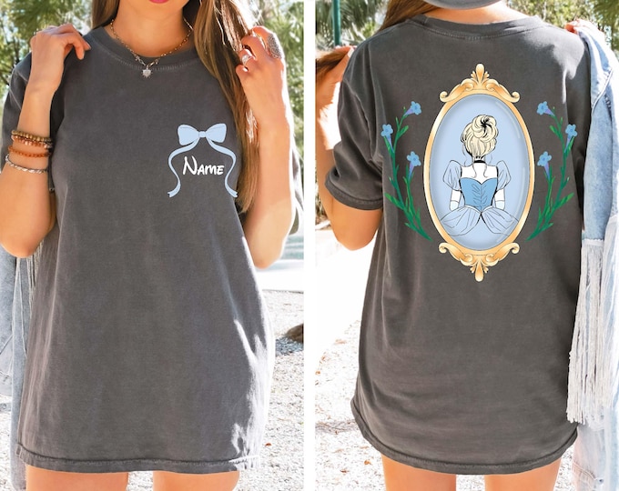 Custom Disney Cinderella Shirt, Comfort Colors® Princess Cinderella Coquette Mirror Shirt, Magical Kingdom Shirt, Cinderella Birthday Shirt