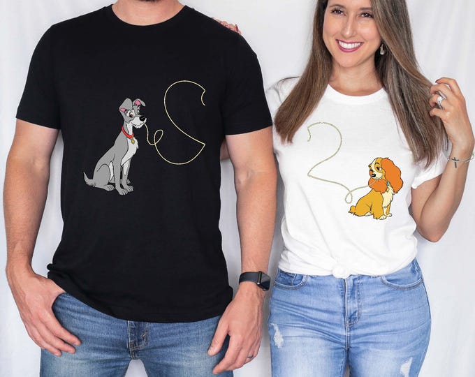 Lady And The Tramp Spaghetti Couples Shirt, Disney Couple Valentine's Day Matching T-shirt, Disneyland Trip Sweatshirt, Wedding Aniversary