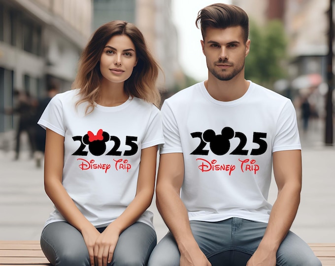 Disney Trip 2025 Shirts, Family Disneyland Shirt, Disney Squad T-shirt, Minnie And Mickey 2025 Sweatshirt, Cute First Disney Trip Shirt