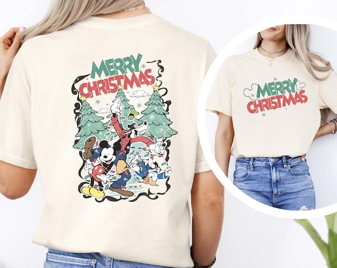 Vintage Merry Christmas Mickey and Friends Shirt, Disney Christmas Sweatshirt, Mickey's Very Merry Christmas Party, Disneyland Christmas Tee