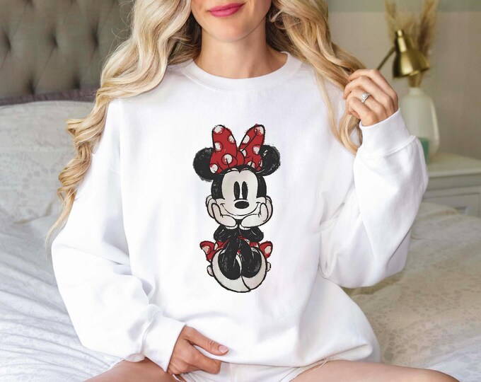 Sketch Minnie Mouse Shirt, Disney Minnie Mouse Portrait T-shirt, Disneyland Vacation Gift, Mickey And Friends Sweatshirt, Magic Kingdom