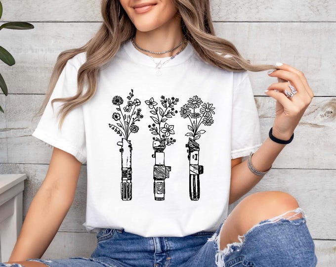 Star Wars Floral Lightsaber Shirt, Star Wars Shirt, Galaxy's Edge Shirt, Darth Vader Shirt, Disney World Sweatshirt, Star Wars Lover Gift