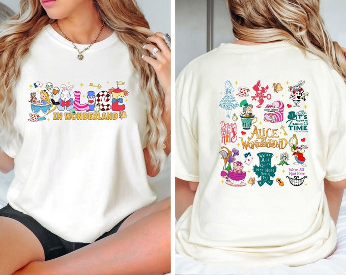 Disney Alice in Wonderland Comfort Colors Shirt, Disney Princess Shirt, Alice in Wonderland Wildflower Shirt, Disneyland Shirt, Disney Shirt