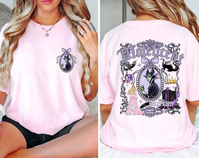 Watercolor Evil Queen Coquette Bow Comfort Colors Shirt, Evil Queen And Snow White Bow Mirror Shirt, Magic Kingdom Shirt, Disney Castle Tee