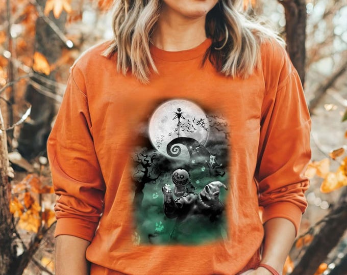 Nightmare Before Christmas Shirt, Oogie Boogie Sweatshirt, Disney Halloween Shirt, Oogie Boogie Moon Halloween Shirt, Horror Night Tee