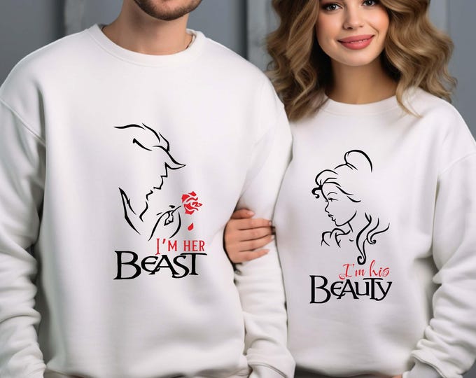 Beauty and Beast Disney Couple Shirt, Disney Valentine's Day Matching Sweatshirt, Beauty And Beast Honeymoon T-shirt, Anniversary Gift