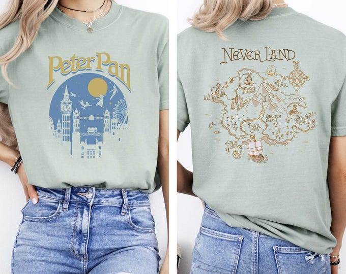 Retro Peter Pan Comfort Colors® Shirt, Neverland Disney Tee, Peter Pan Disney Trip Shirt, Disneyland Vacation Shirt, Gift for Him