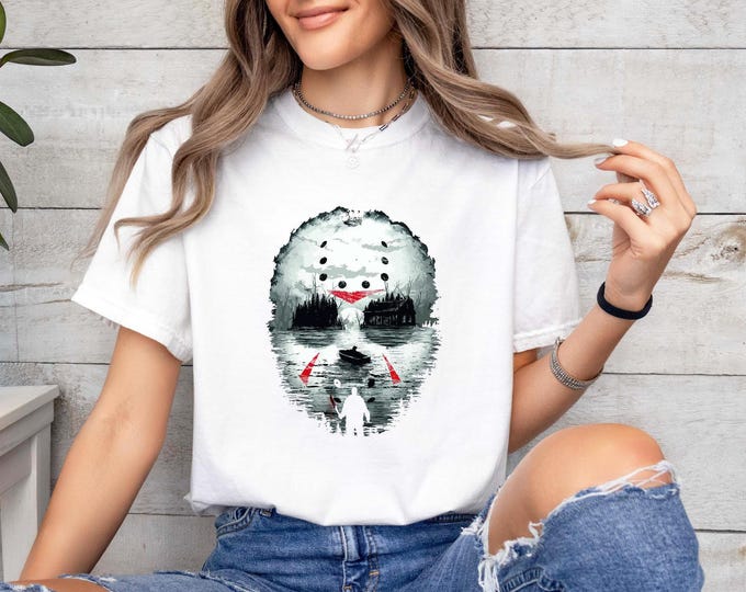 Comfort Colors® Jason Voorhees Face Mask Shirt, Halloween Friday The 13th Shirt , Horror Movie Killer Shirt , Horror Movie Shirt