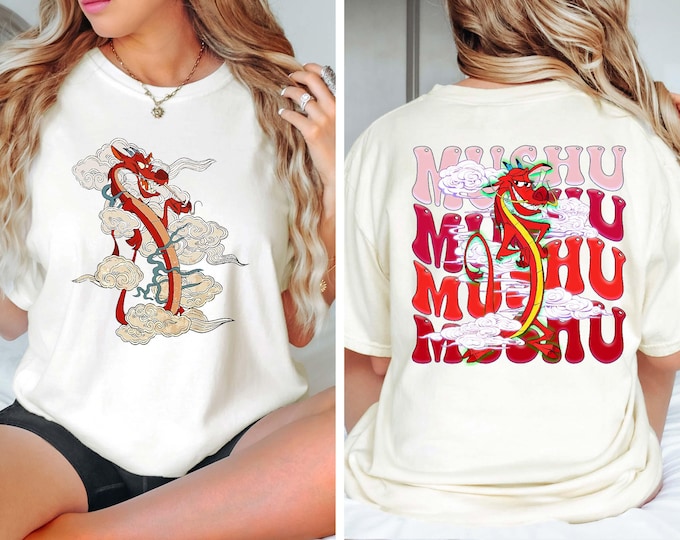 Two Sided Disney Mulan Mushu Dragon Shirt, Disney Mulan T-shirt, Walt Disney World, Disneyland Trip, Comfort Colors Mulan Mushu Tee