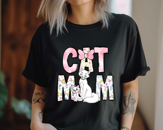 Retro Aristocats Mom Shirt, Marie Cat Mom Shirt, Mother's Day T-shirt, Cat Lover Shirt, Mom Gift From Daughter, Disney Mom Shirt