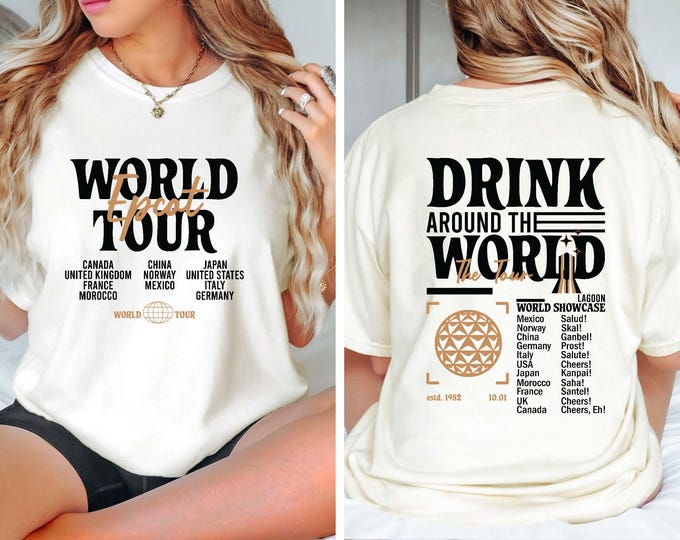 Comfort Colors®Disney Epcot World Tour Shirt, Drink Around The World Shirt, Disney Group Trip Shirt, Retro Disneyland Epcot Shirt, Epcot Tee