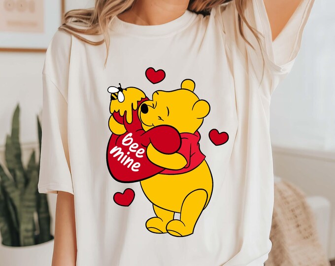 Winnie The Pooh Valentines Shirt, Disney Couple Vacation Shirt, Disney Love Shirt, Disneyland Honeymoon Trip, Disney Fiancée Shirt