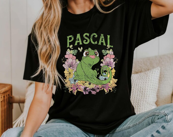 Retro Disney Tangled Pascal Floral Rapunzel Family Shirt, Comfort Colors The Magic Kingdom T-shirt, Walt Disney World, Disneyland Vacation